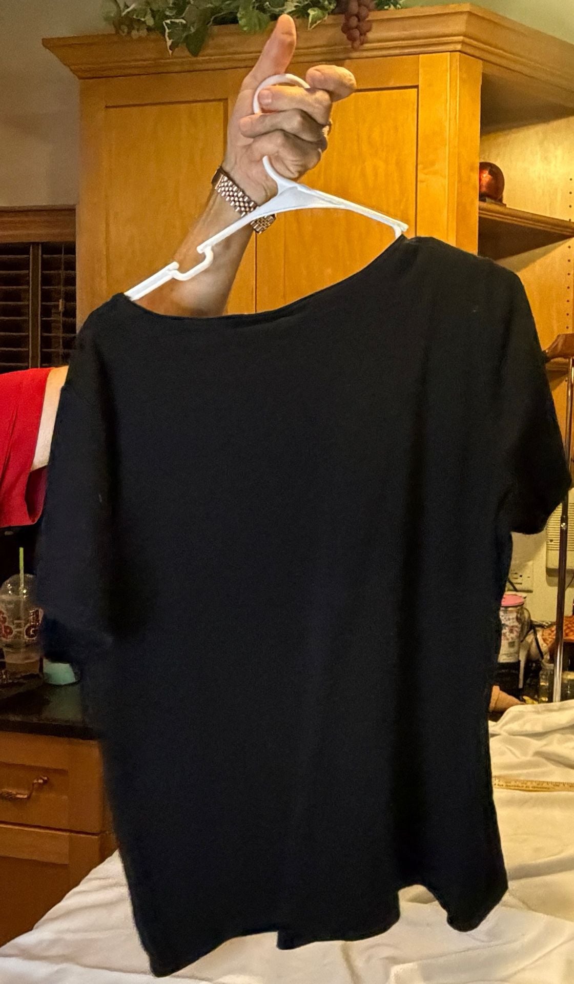 Karen Scott Beaded Hummingbird T-Shirt Size XXL Black Short Sleeve 8