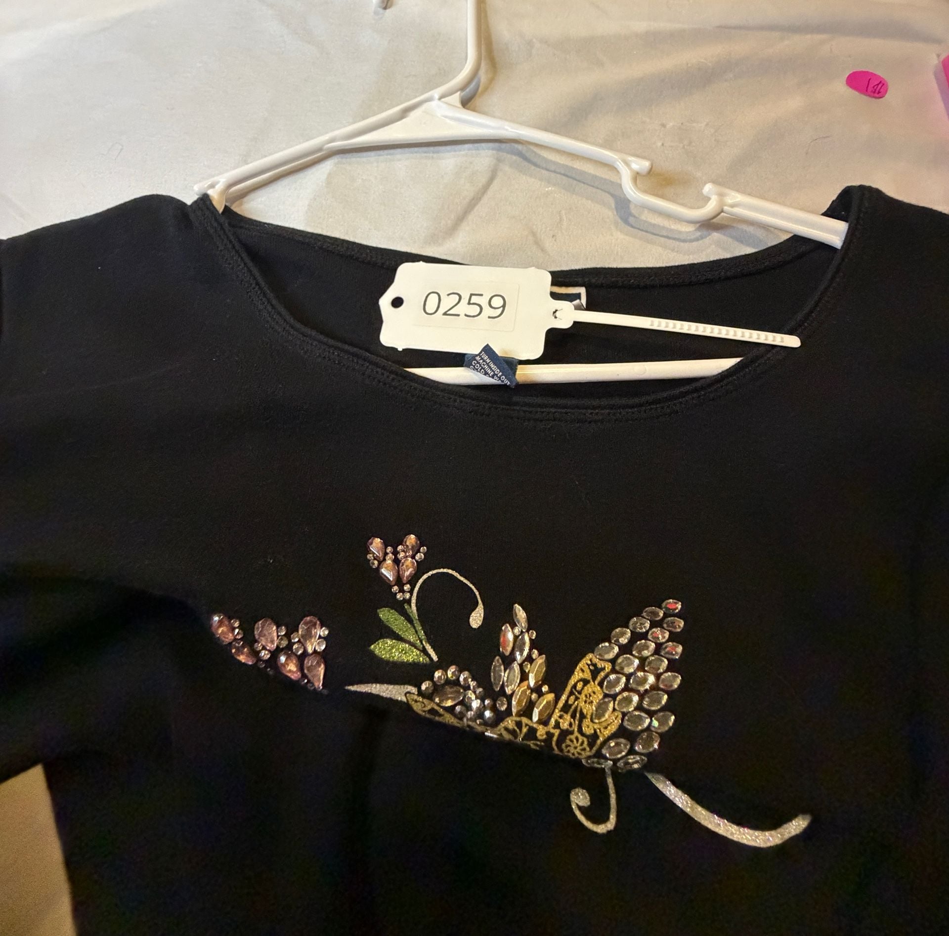 Karen Scott Beaded Hummingbird T-Shirt Size XXL Black Short Sleeve 9