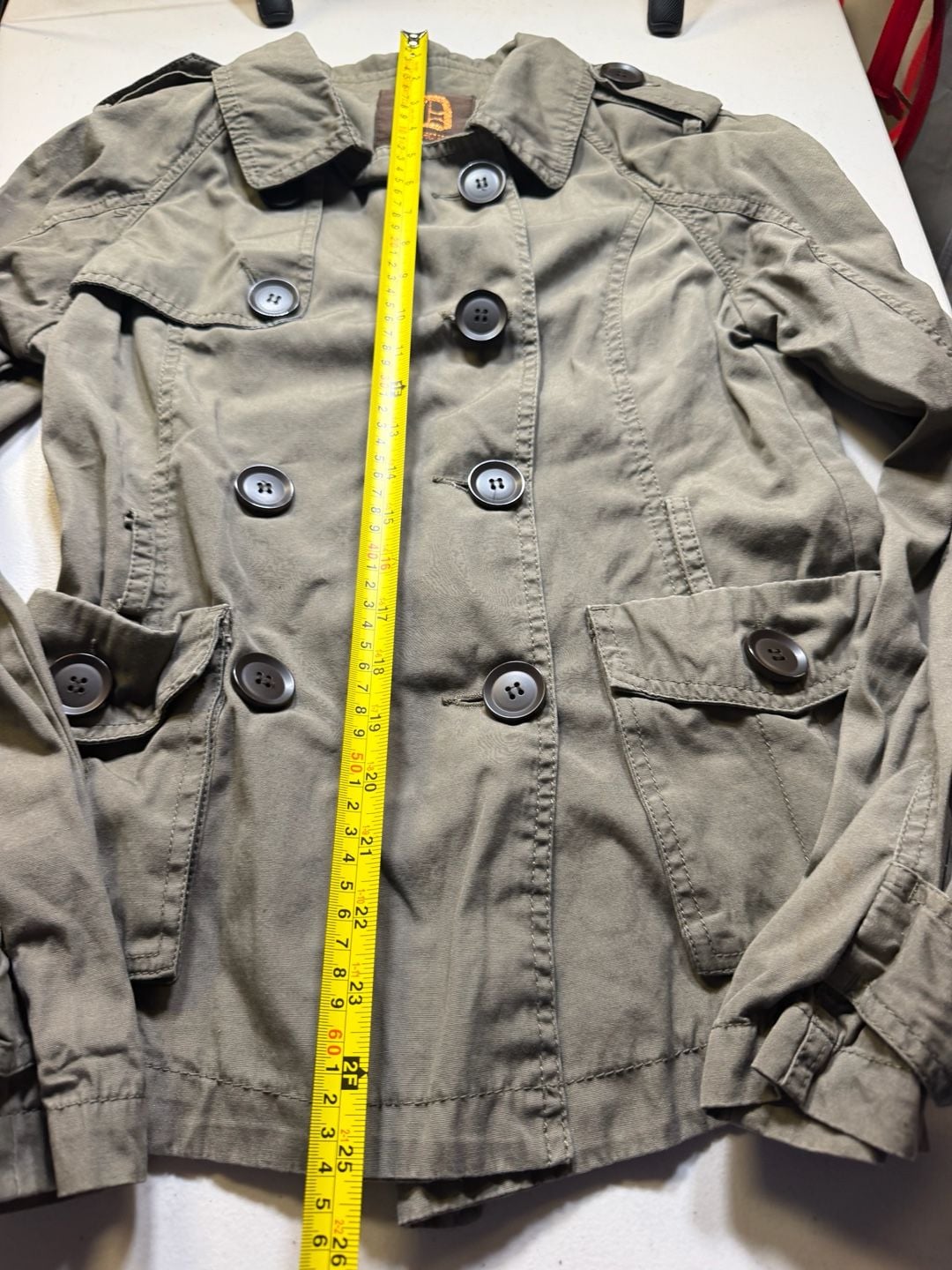 Dollhouse Utility Jacket Size S Green Cotton Military Trench Coat 5