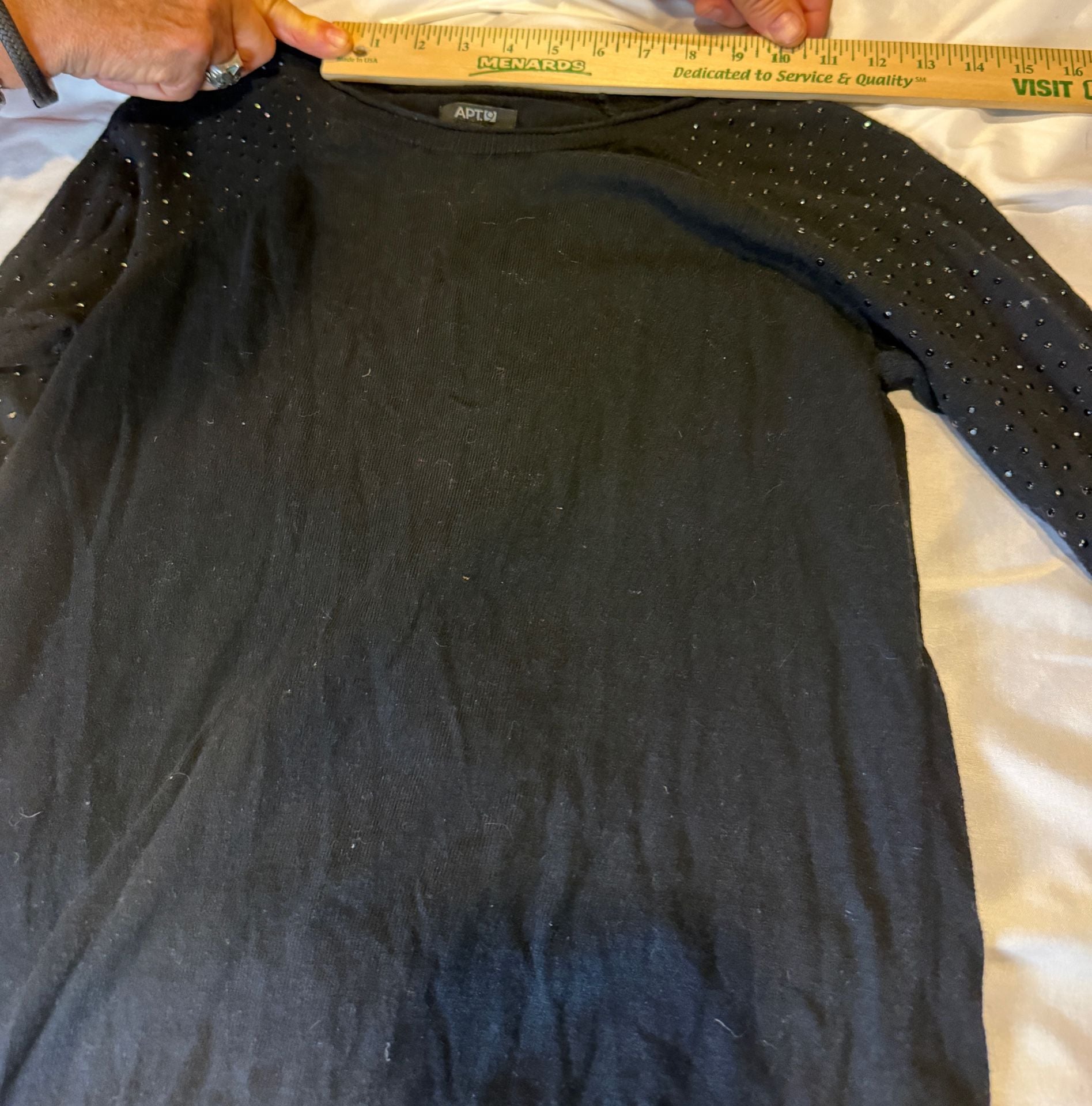 Apt. 9 Sequin Sleeve Crewneck Sweater Black 5