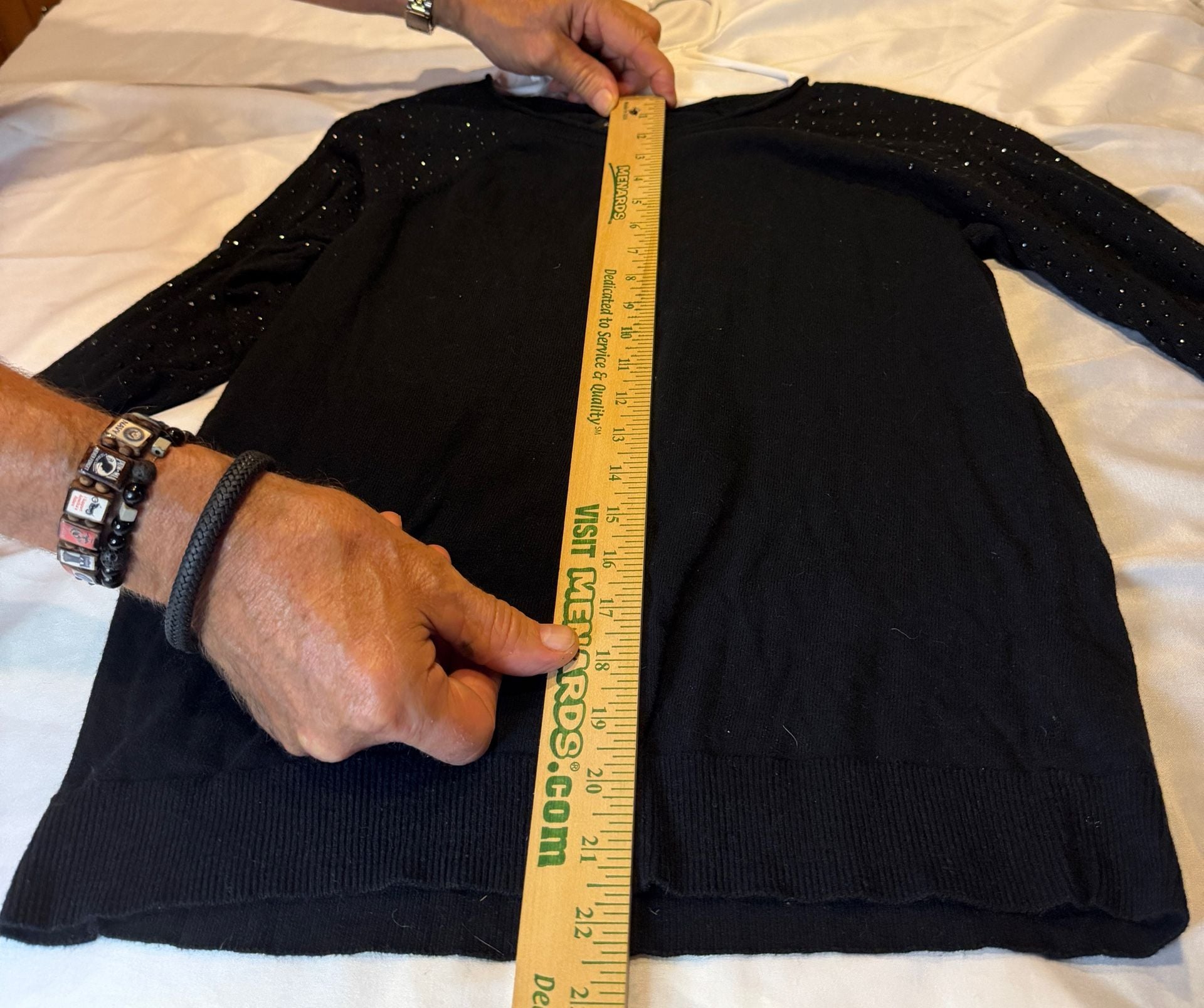 Apt. 9 Sequin Sleeve Crewneck Sweater Black 7