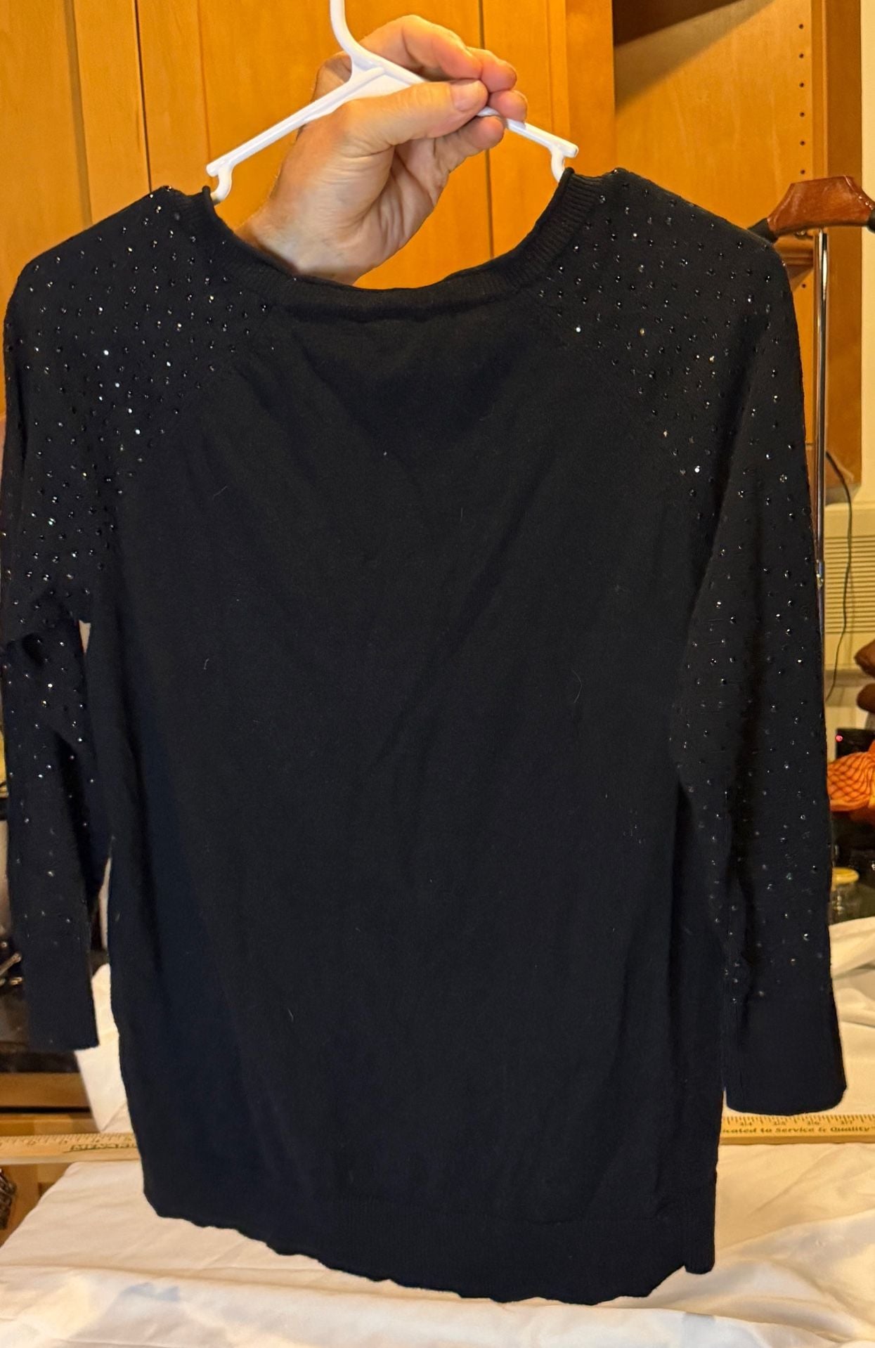 Apt. 9 Sequin Sleeve Crewneck Sweater Black 11