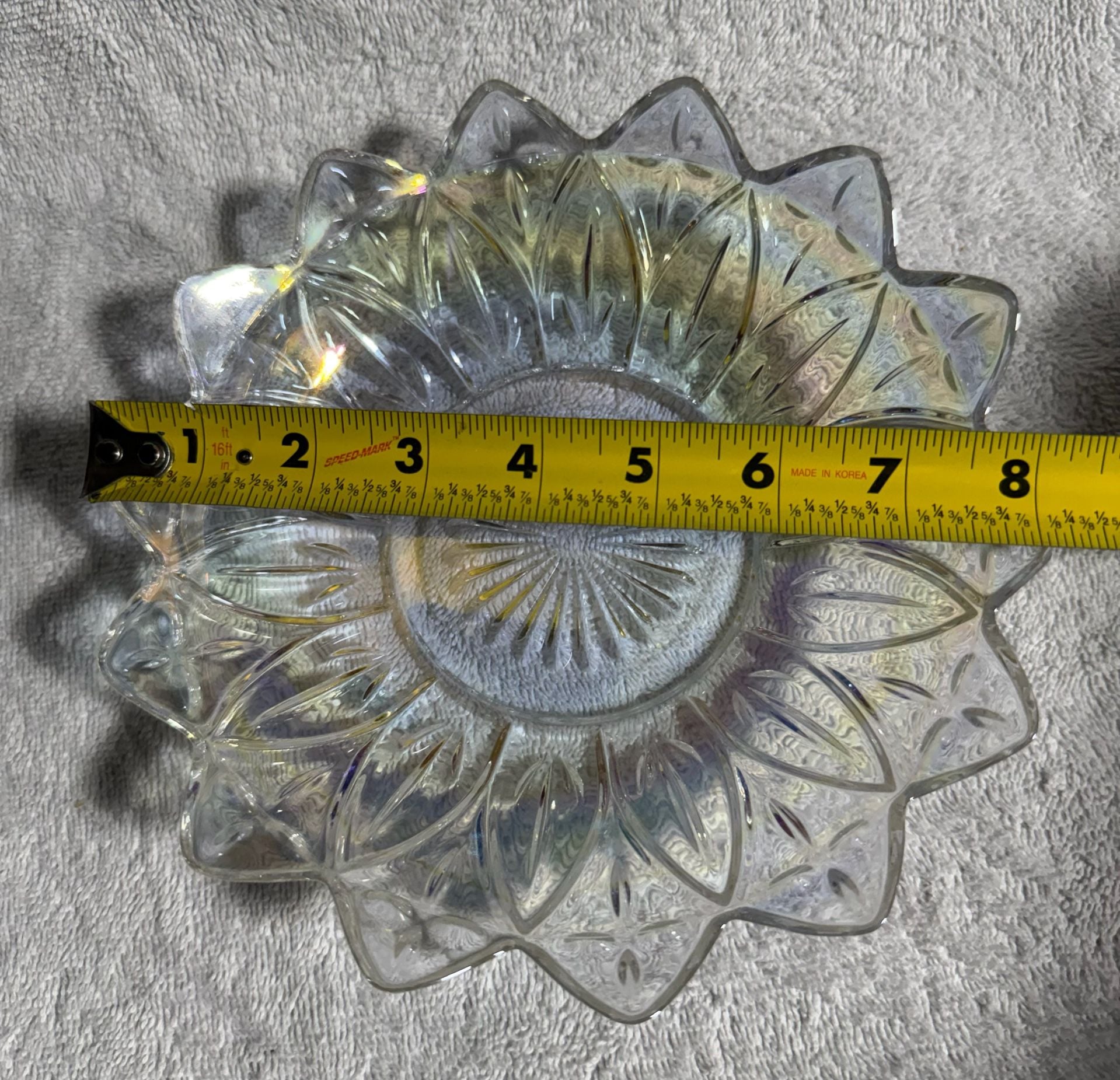 Federal Glass Petal 8 Inch Iridescent Bowl 2