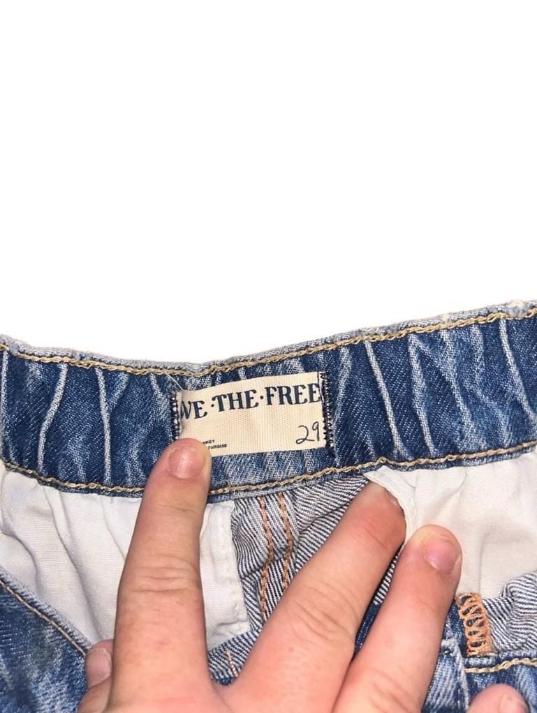 We The Free Cargo Jeans Size 29 Blue Acid Wash Denim Pants 3