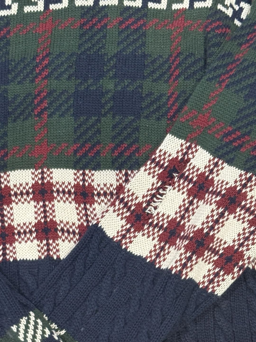 Vintage County Seat Plaid Houndstooth Sweater Size XL 3