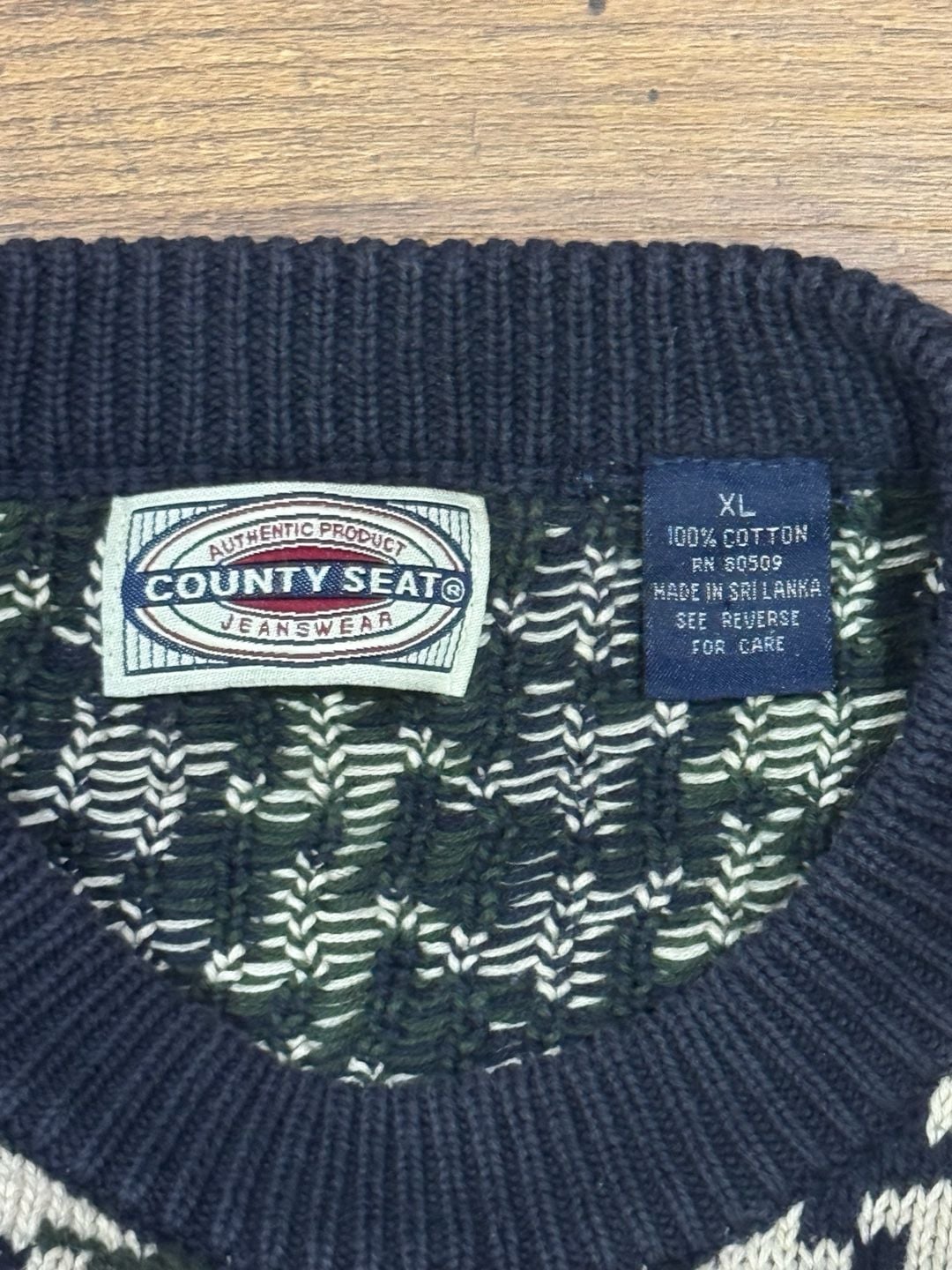 Vintage County Seat Plaid Houndstooth Sweater Size XL 4