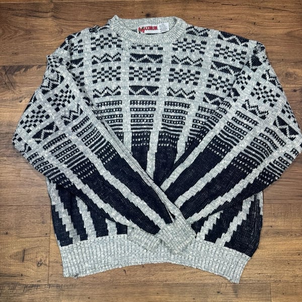 Vintage 1990s Mcgregor Geometric Patterned Crewneck Sweater size XXL