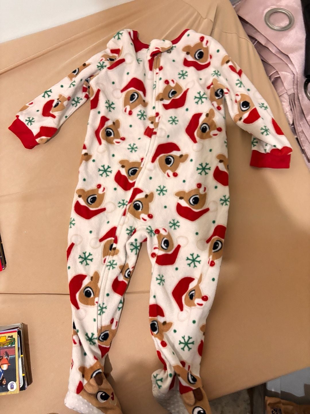 Rudolph The Red-Nosed Reindeer Footed Pajamas Size 18M Fleece Christmas 2