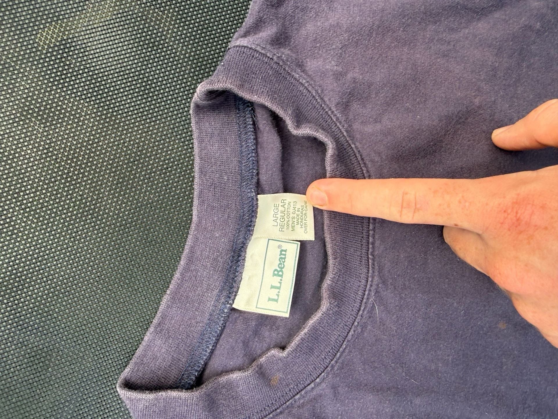 L.L.Bean Pocket T-Shirt Size Large Regular Purple Cotton 4