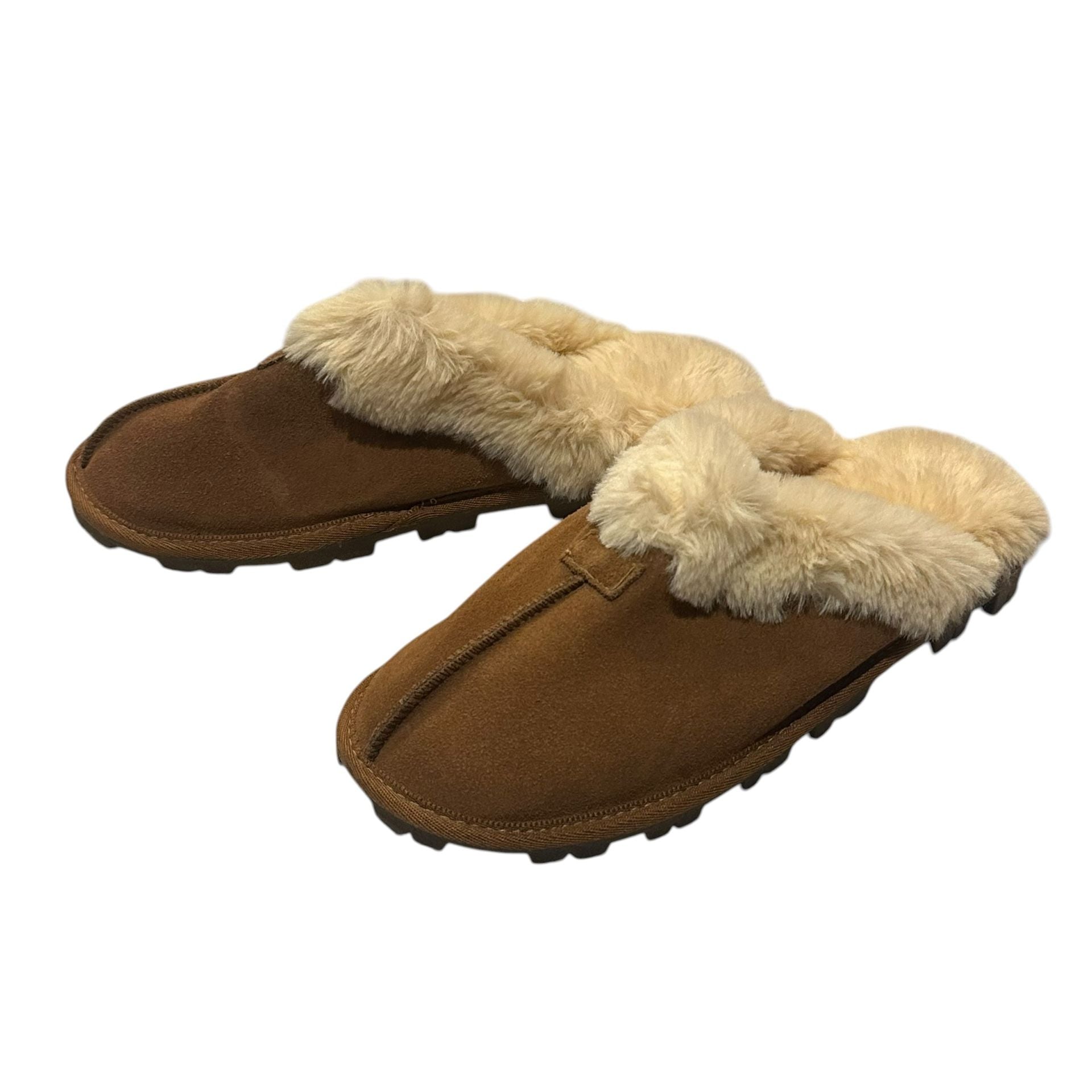 Secret Treasures Suede Clog Slipper Brown Fur Lined Size 7-8 3