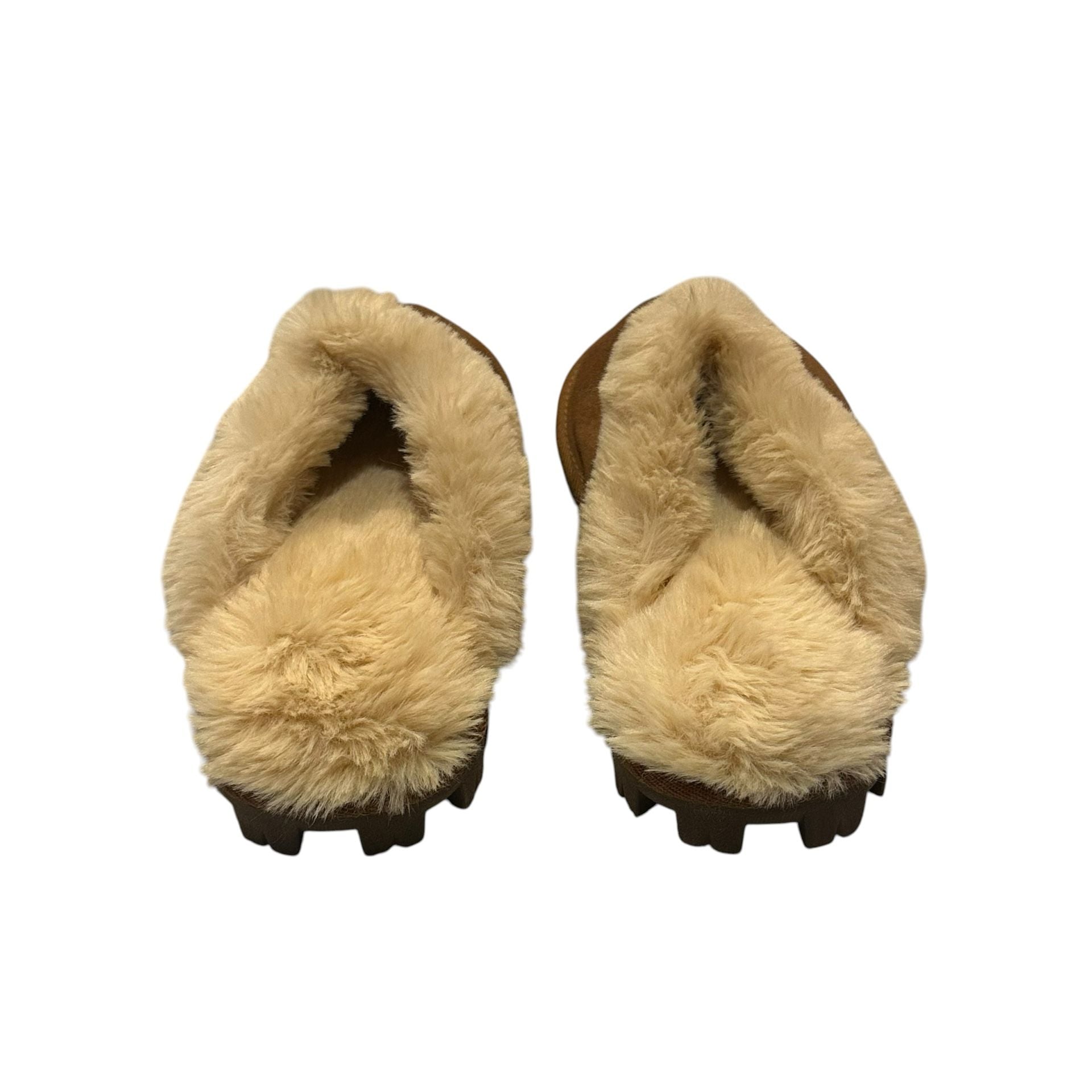 Secret Treasures Suede Clog Slipper Brown Fur Lined Size 7-8 6