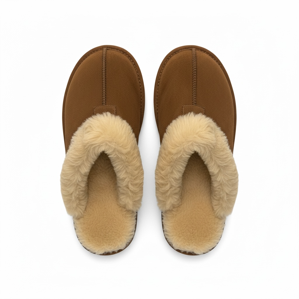 Secret Treasures Suede Clog Slipper Brown Fur Lined Size 7-8 7