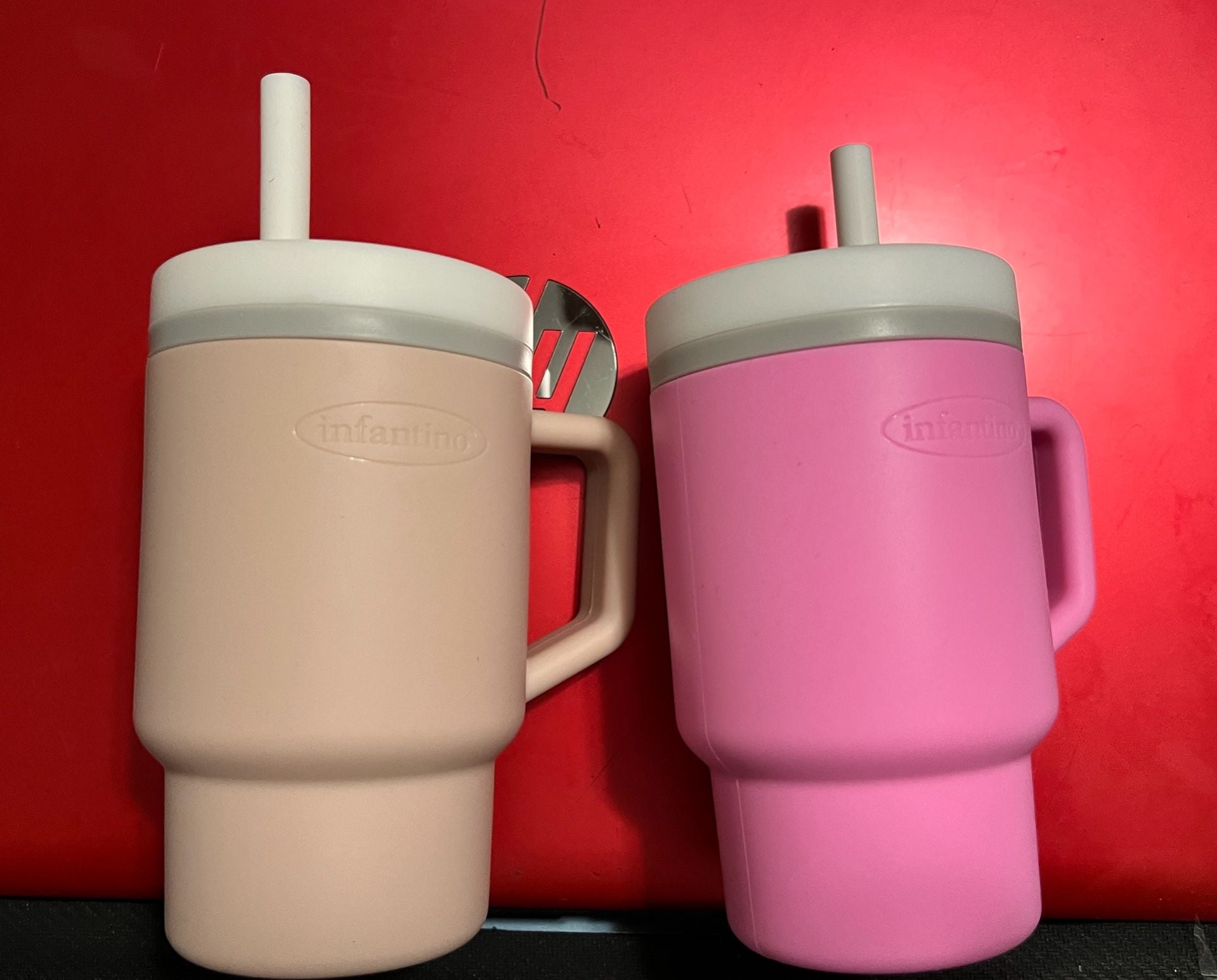 Infantino My 1st Tumbler 10 oz Pink and Beige Sippy Cups Set 1