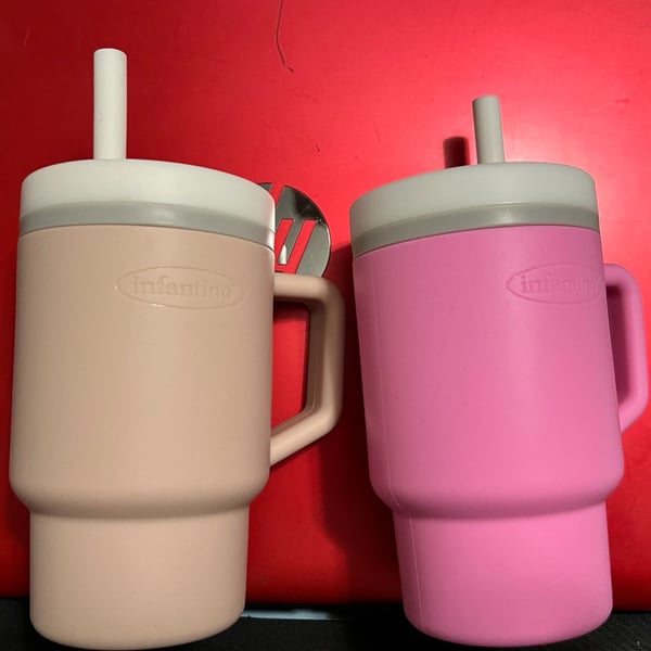 Infantino My 1st Tumbler 10 oz Pink and Beige Sippy Cups Set