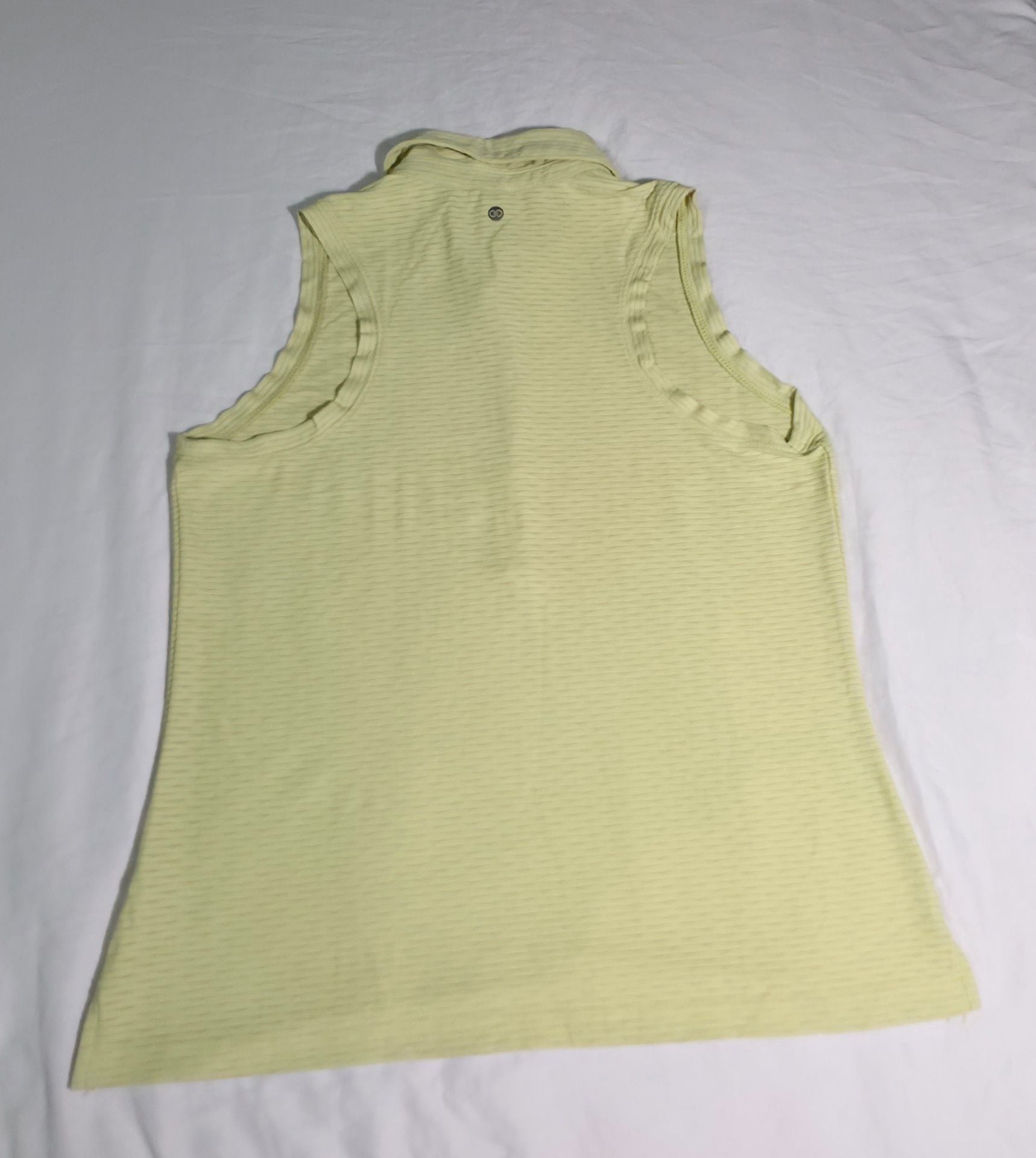 Calia Sleeveless Polo Shirt Size M Yellow Ribbed 4