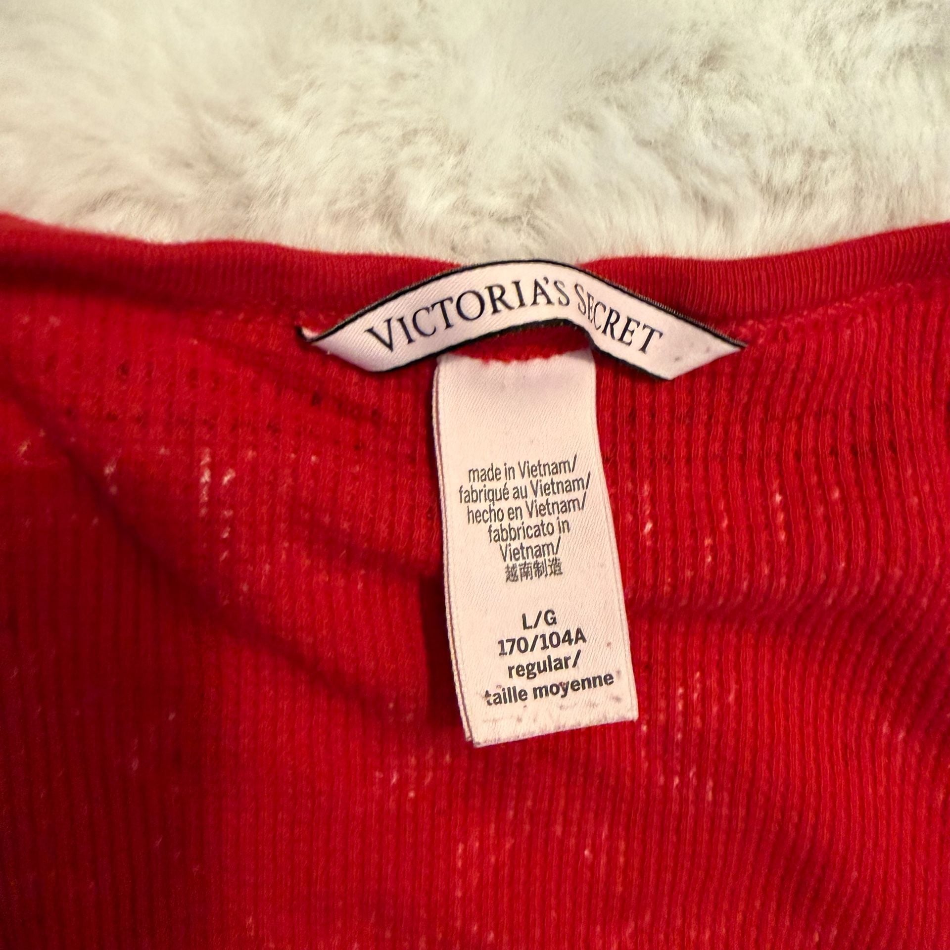 Victoria's Secret Thermal Pajama Set Red Fair Isle S 3