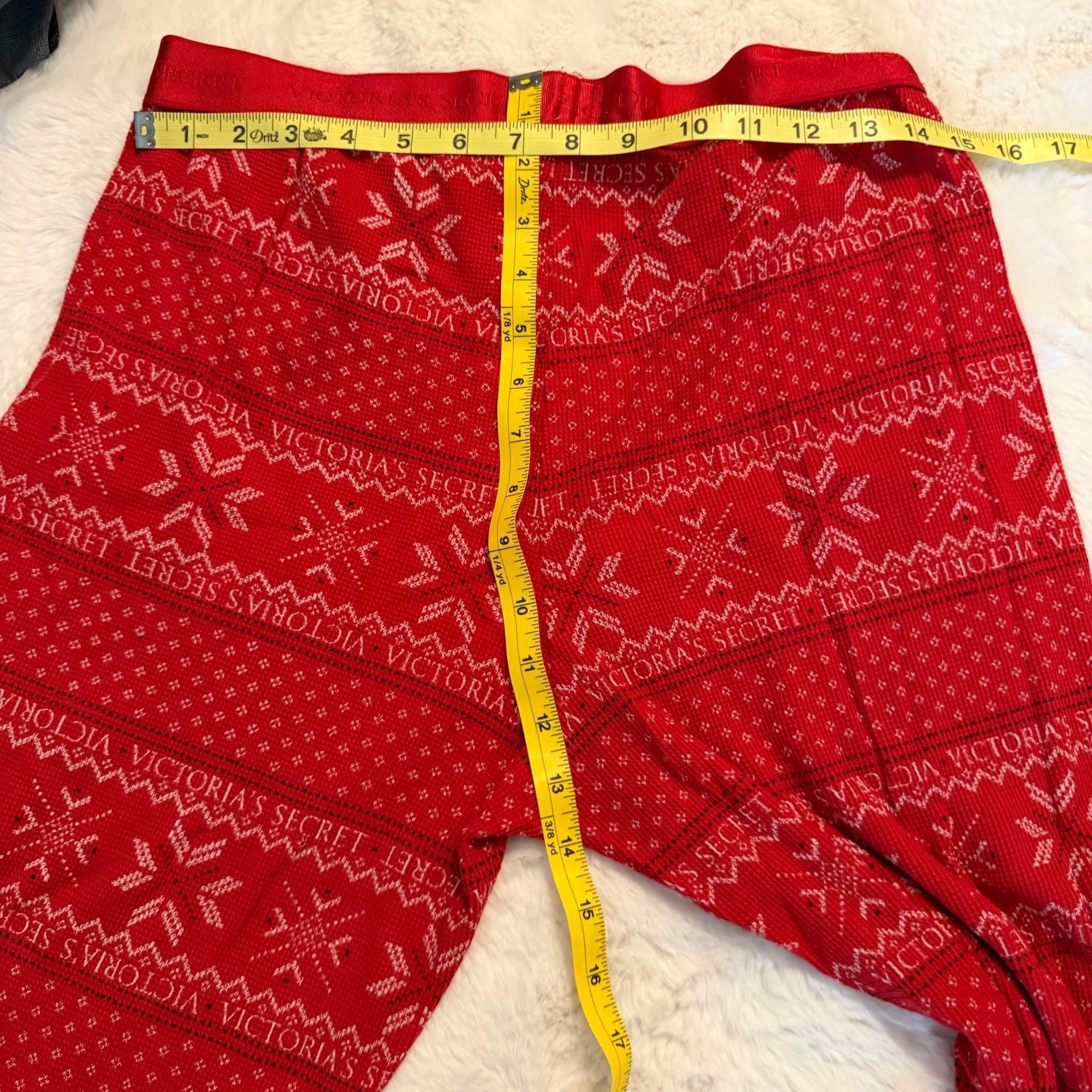 Victoria's Secret Thermal Pajama Set Red Fair Isle S 6