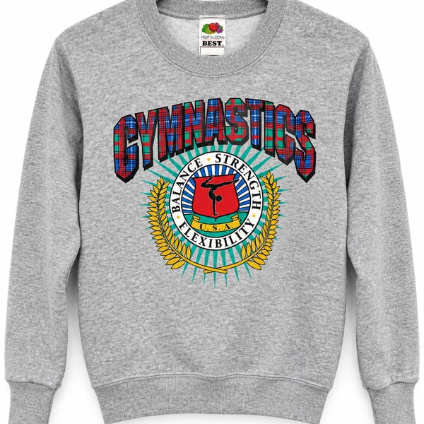 Vintage Gymnastics Sweatshirt – Girls Size 10/12