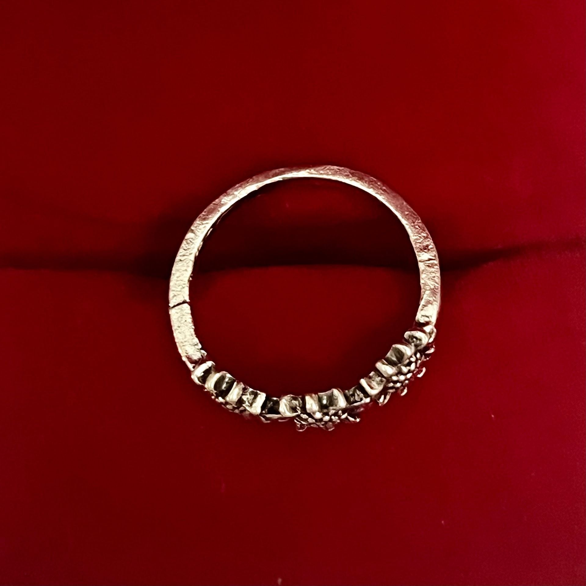 Triple Flower Titanium Steel Silver Ring Size 5 5