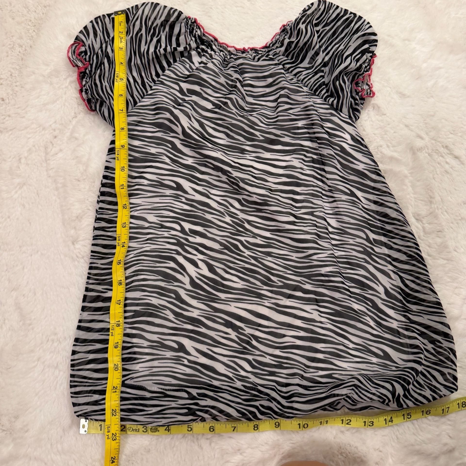 George Zebra Print Top Size 6-5X Pink Bow 4