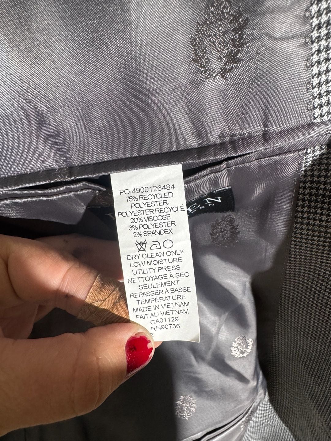 Lauren Ralph Lauren Mens Blazer Houndstooth Check Sport Coat Preppy Gray 4