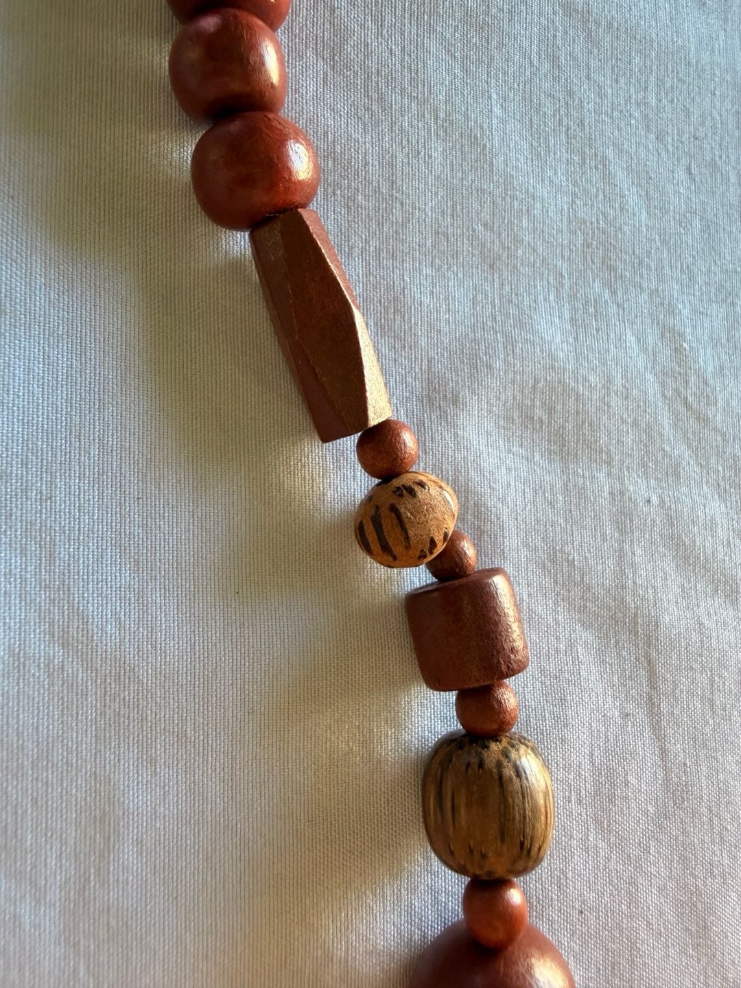 Vintage Boho Wooden Statement Necklace Brown Wooden Beads 6