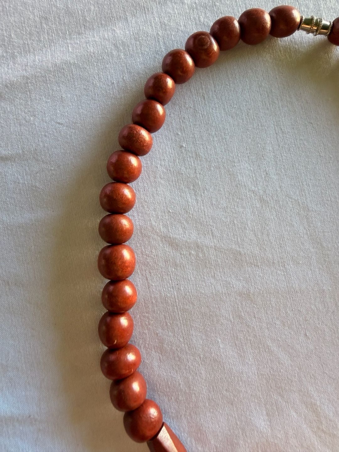 Vintage Boho Wooden Statement Necklace Brown Wooden Beads 7