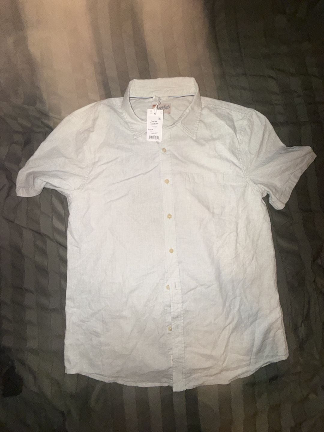 Marine Layer Better-Than-Linen Shirt Iceberg Stripe Small normal price is $118 2