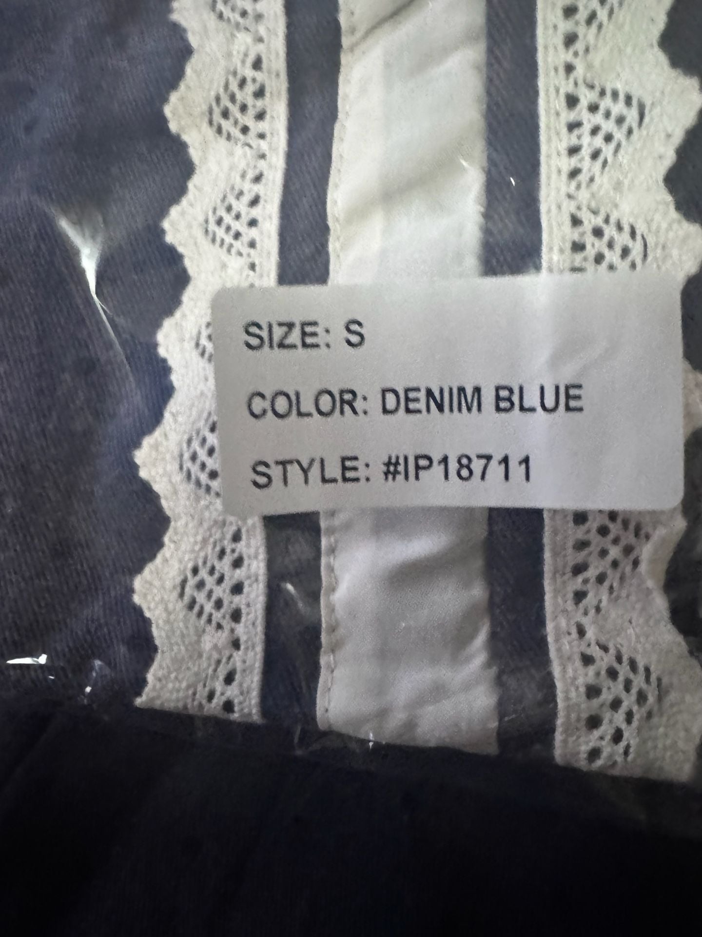 NWT Oddi Los Angeles Pants Size S Blue Polka Dot Lace Trim 9