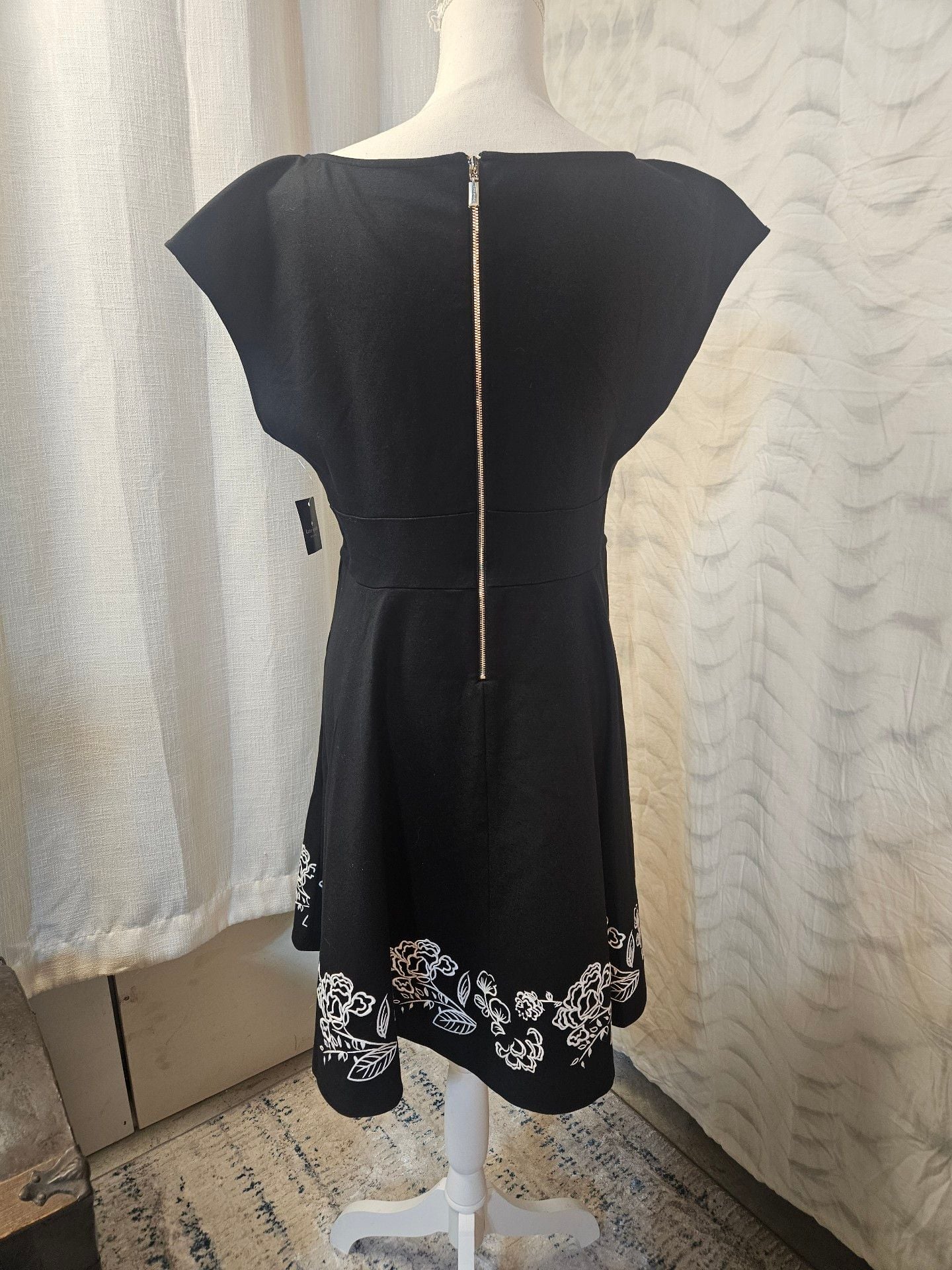 Kate Spade Embroidered Fiorella Dress Black 4