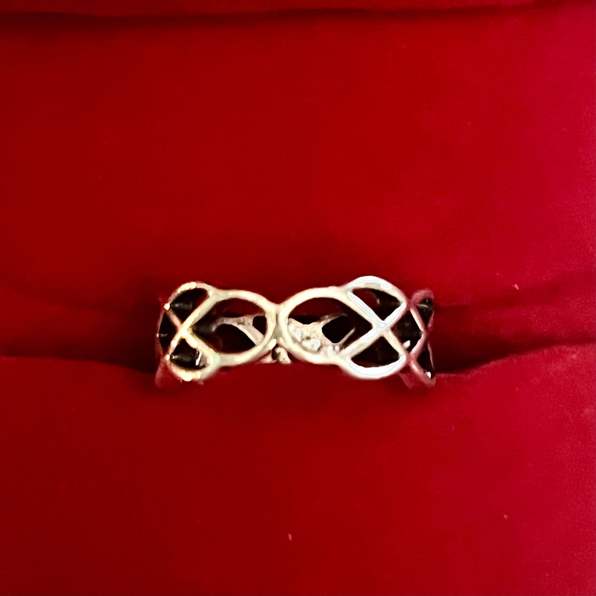 Celtic Knot Band Titanium Steel Silver Ring Size 5 2