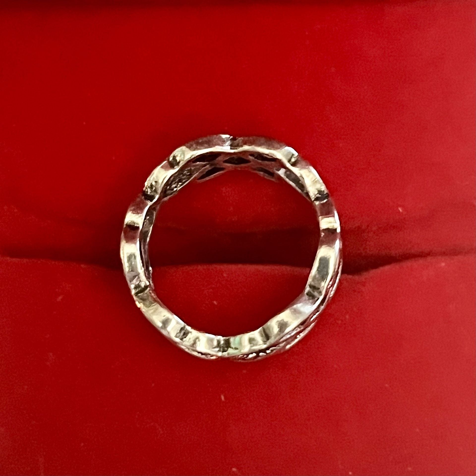 Celtic Knot Band Titanium Steel Silver Ring Size 5 5