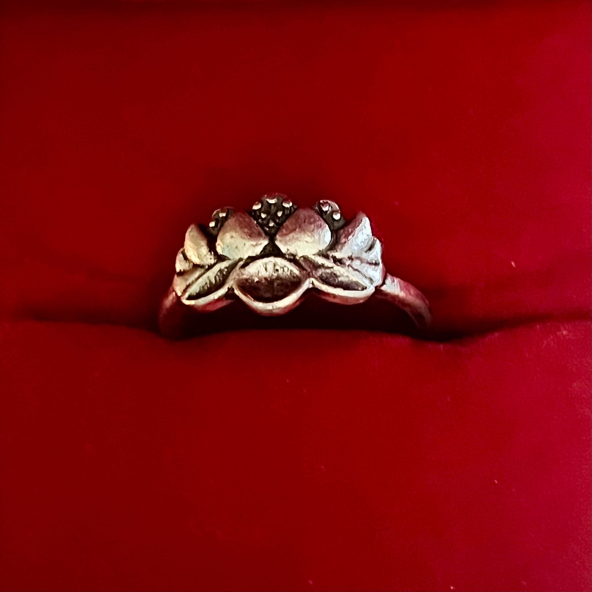 Silver Lotus Flower Titanium Steel Ring Size 5 3