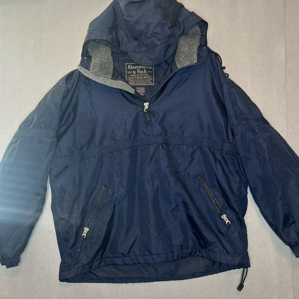 Abercrombie & Fitch Navy Blue Hooded Anorak Jacket Size M