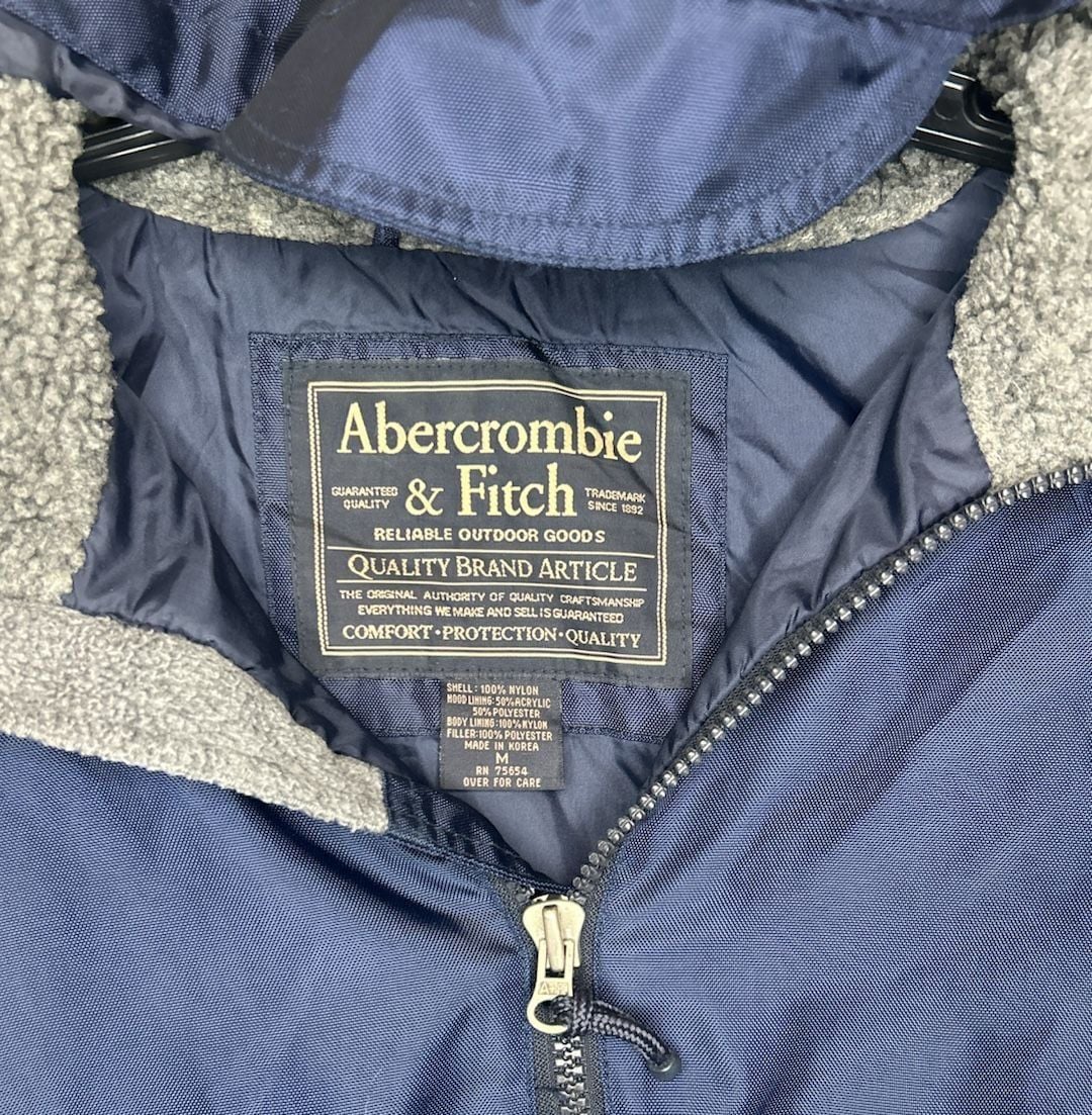 Abercrombie & Fitch Navy Blue Hooded Anorak Jacket Size M 3