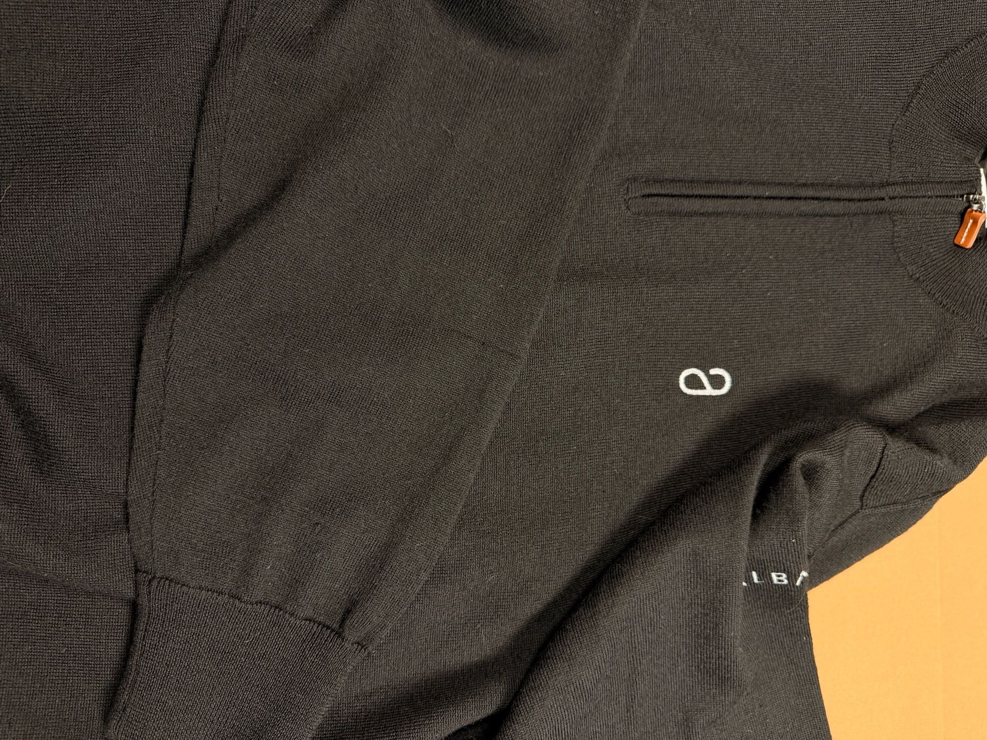 Peter Millar Merino Wool Quarter Zip Pullover Sweater Black XL 8