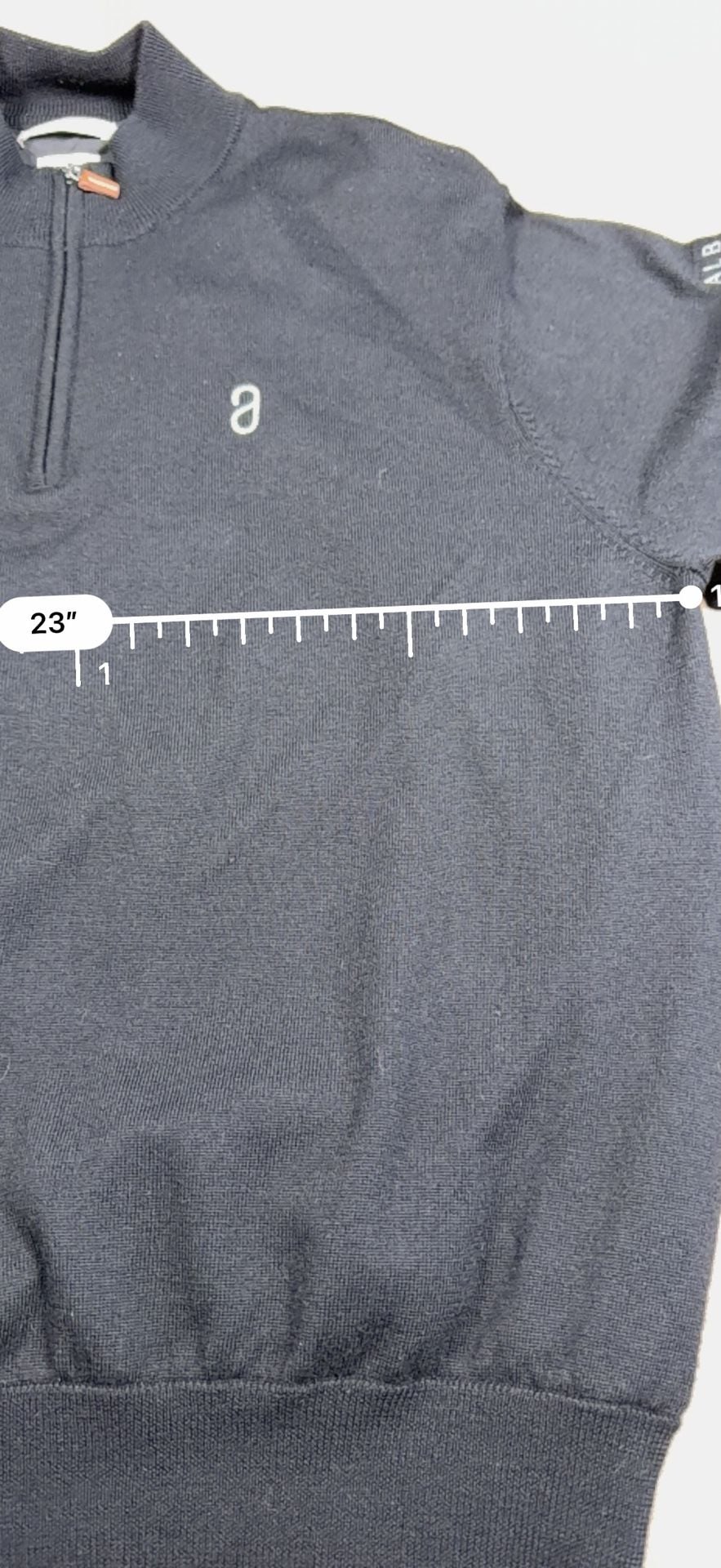 Peter Millar Merino Wool Quarter Zip Pullover Sweater Black XL 10