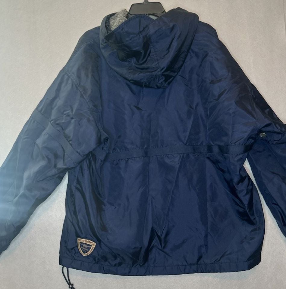Abercrombie & Fitch Navy Blue Hooded Anorak Jacket Size M 7