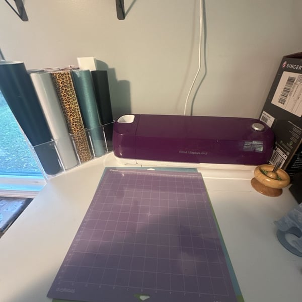 Cricut Explore Air 2 Purple Cutting Machine with Mats and Vinyl Rollers