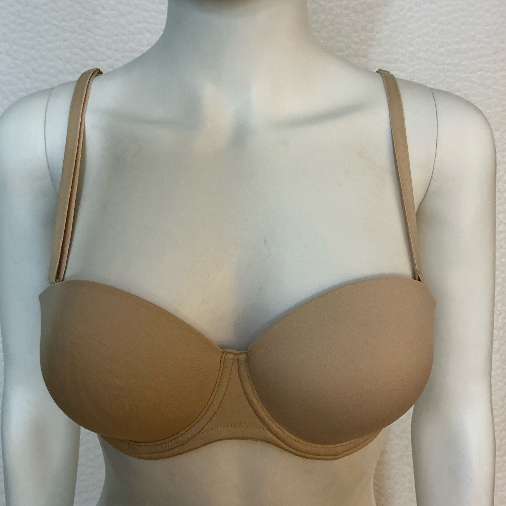 Pink Victoria's Secret Bra Size 34C Nude T-Shirt Underwire 2