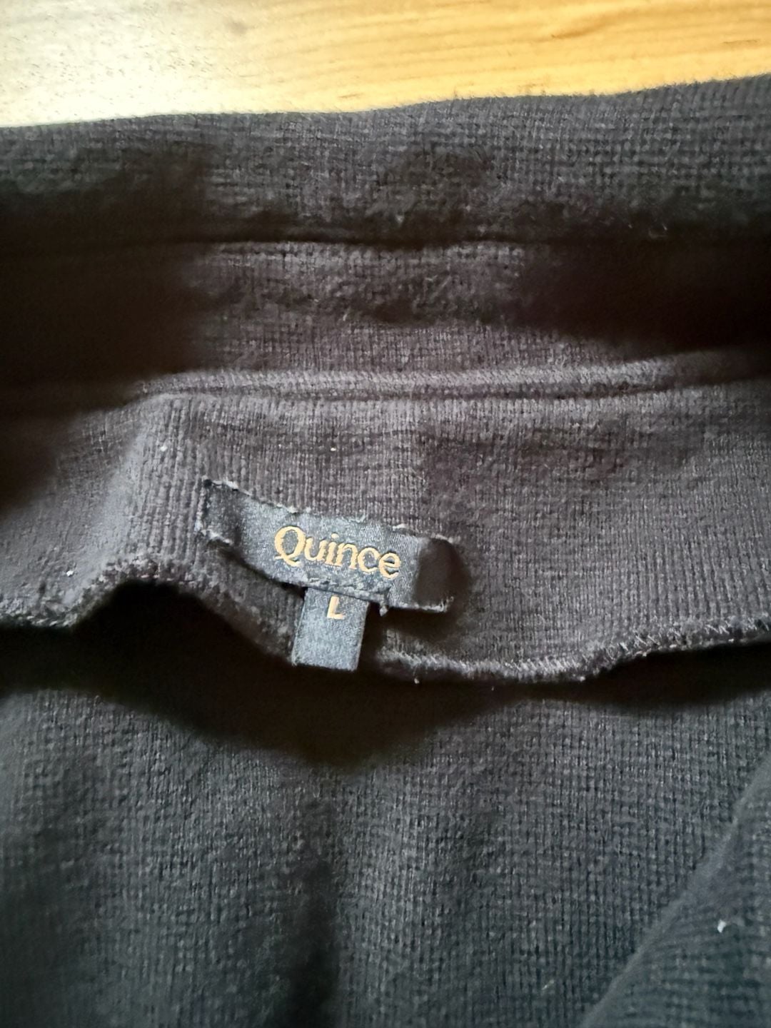 Quince Organic Cotton Jacket Size L Black Open Front 4