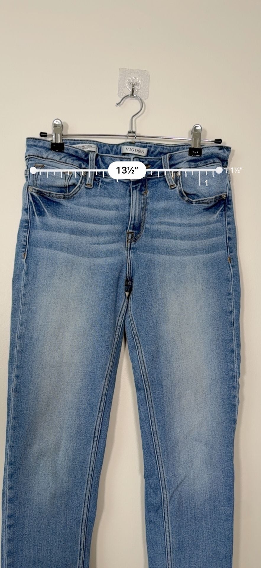 Vigoss Thompson Tomboy Jeans Size 28 Blue Denim Slim Straight Leg 7