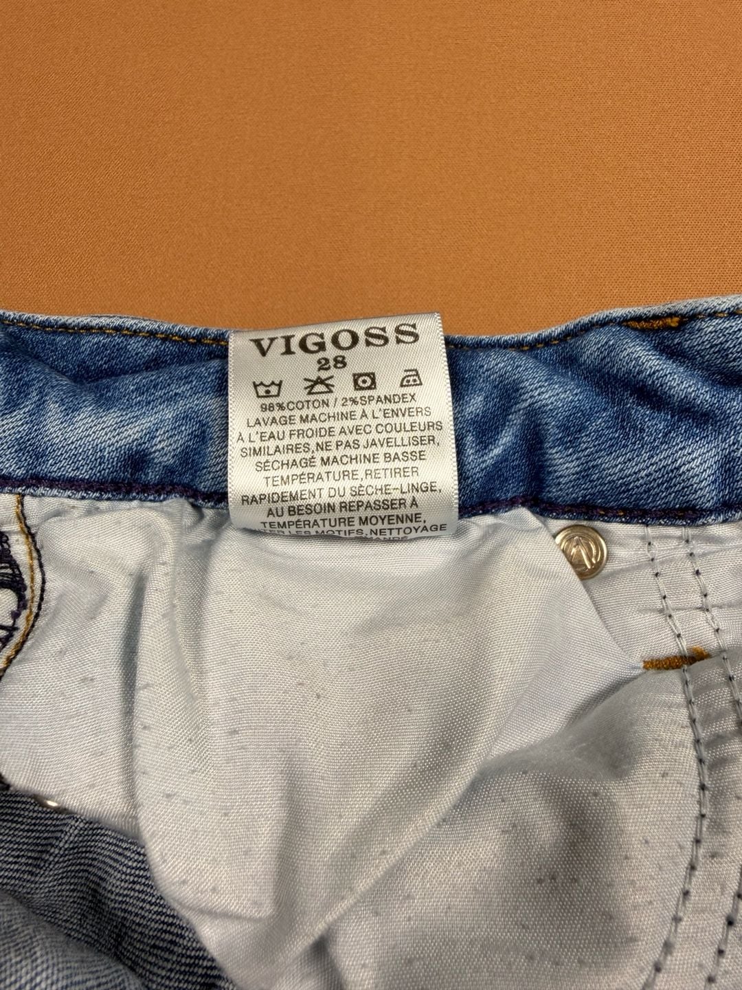 Vigoss Thompson Tomboy Jeans Size 28 Blue Denim Slim Straight Leg 13