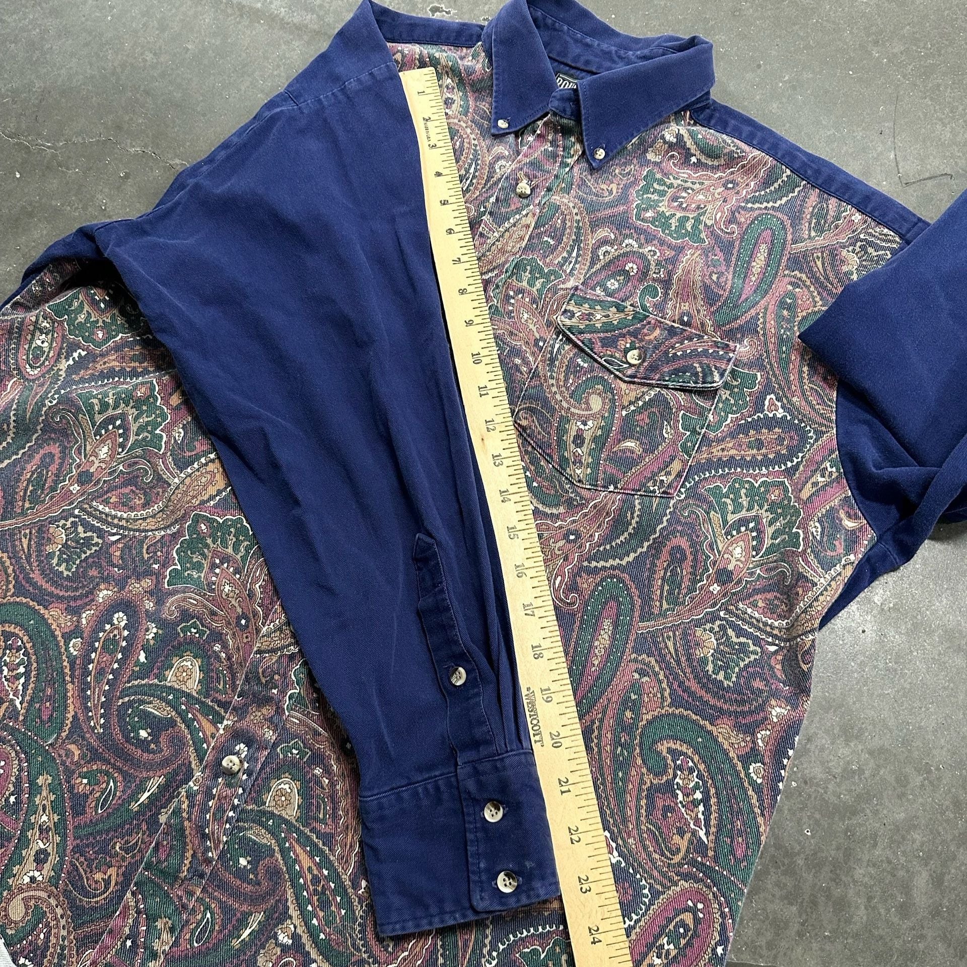 Vintage Roughrider Paisley Western Shirt Button Down Pearl Snap Cowboy 7