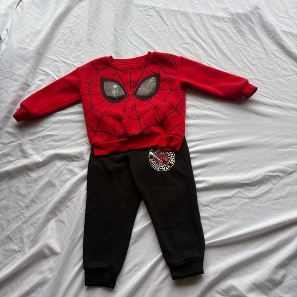 Marvel Spider-Man Fleece Sweatshirt and Pants Set Size 2T Red Black