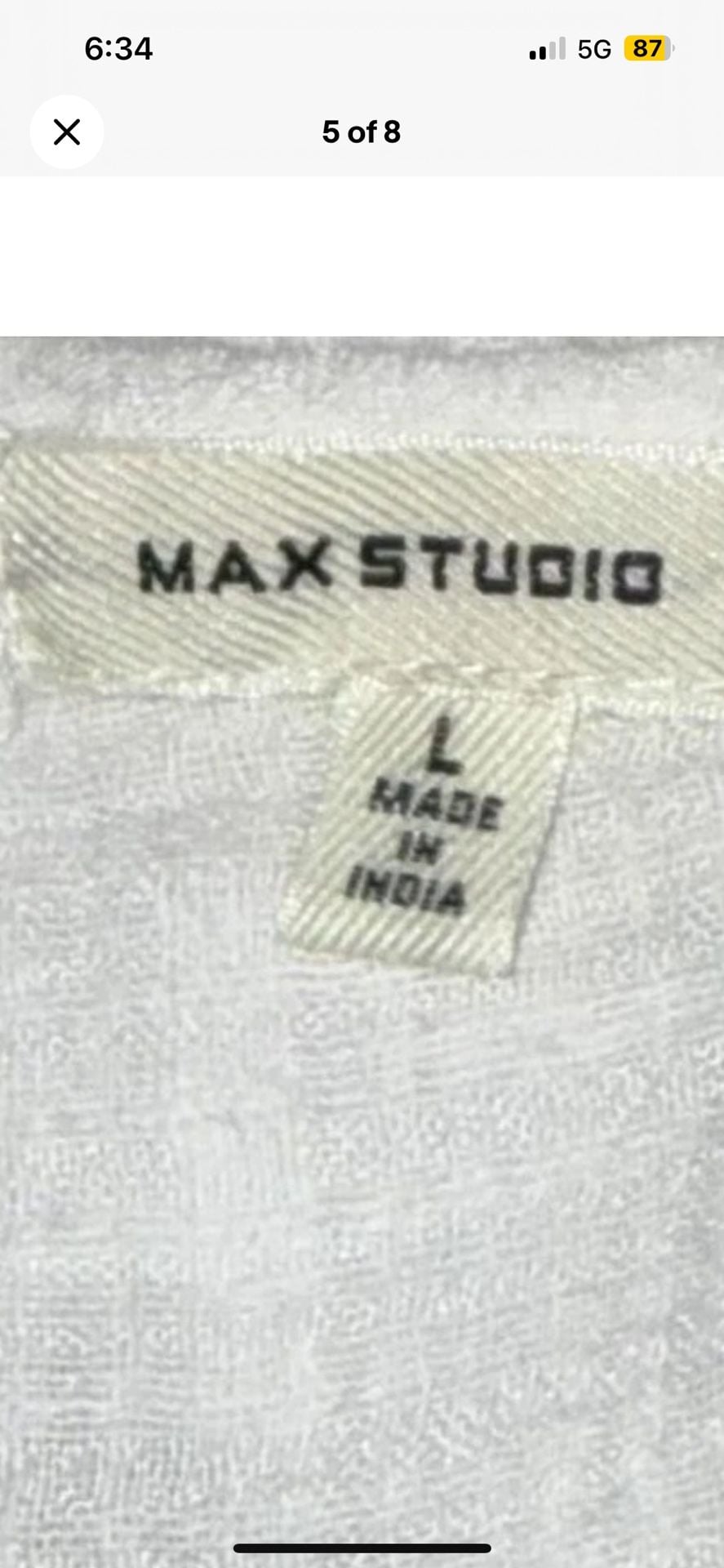 Max Studio White Embroidered Tunic Top with Tassel Neckline Size L 4