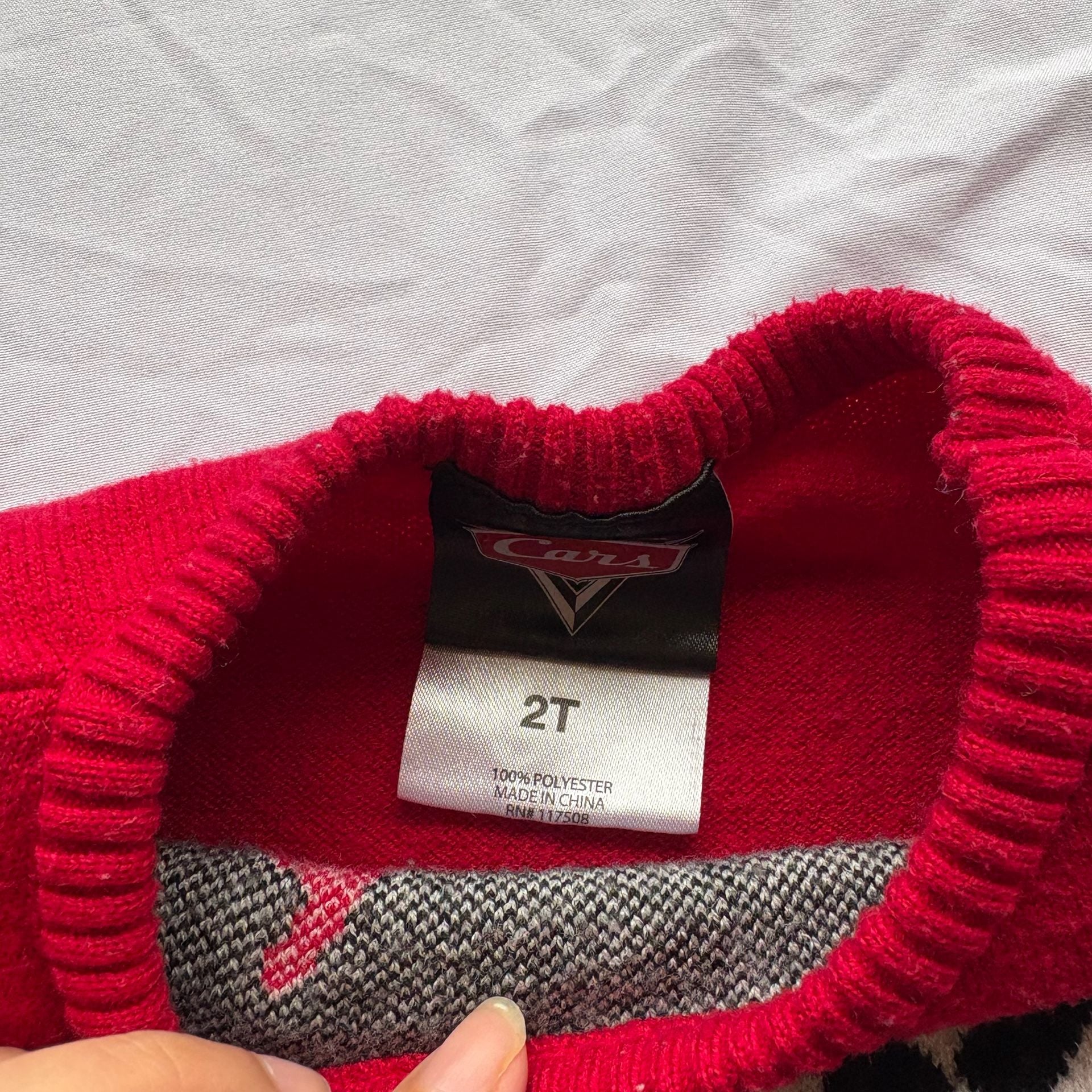 Disney Cars Lightning McQueen Red Sweater Size 2T 2