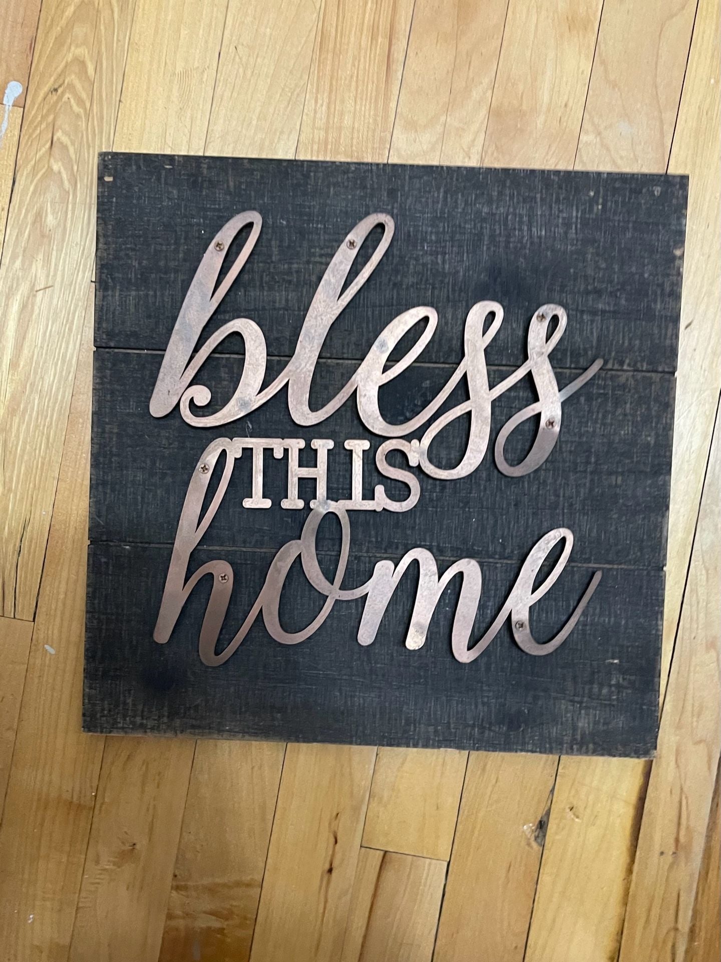 Home Decor Bless This Home Wall Art Sign Wood Metal 1