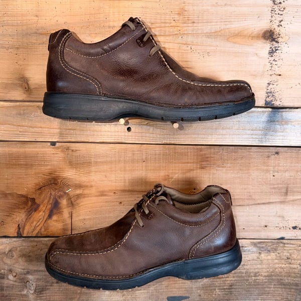 Clarks Men's Brown Leather Lace-Up Casual Oxfords Size 10