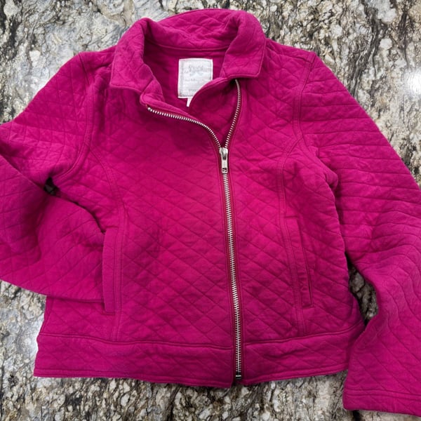 Gymboree Girls Quilted Jacket Size M (7-8) Hot Pink Zipper Coat